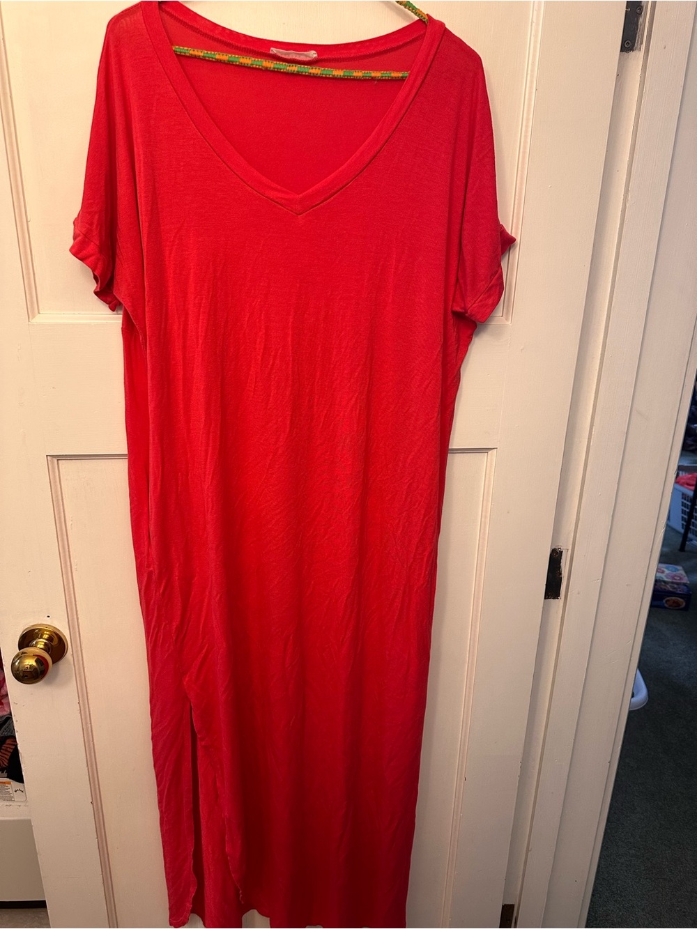 ⭐️ Bright Pink XL V-Neck Maxi Dress